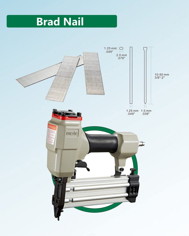 meite 18 Gauge Brad Nails, 2-Inch 18GA Brad Nails, Galvanized Nail Gun Nails for Pneumatic, Electric Brad Nailer Gun (5,000 Counts) - Image 4